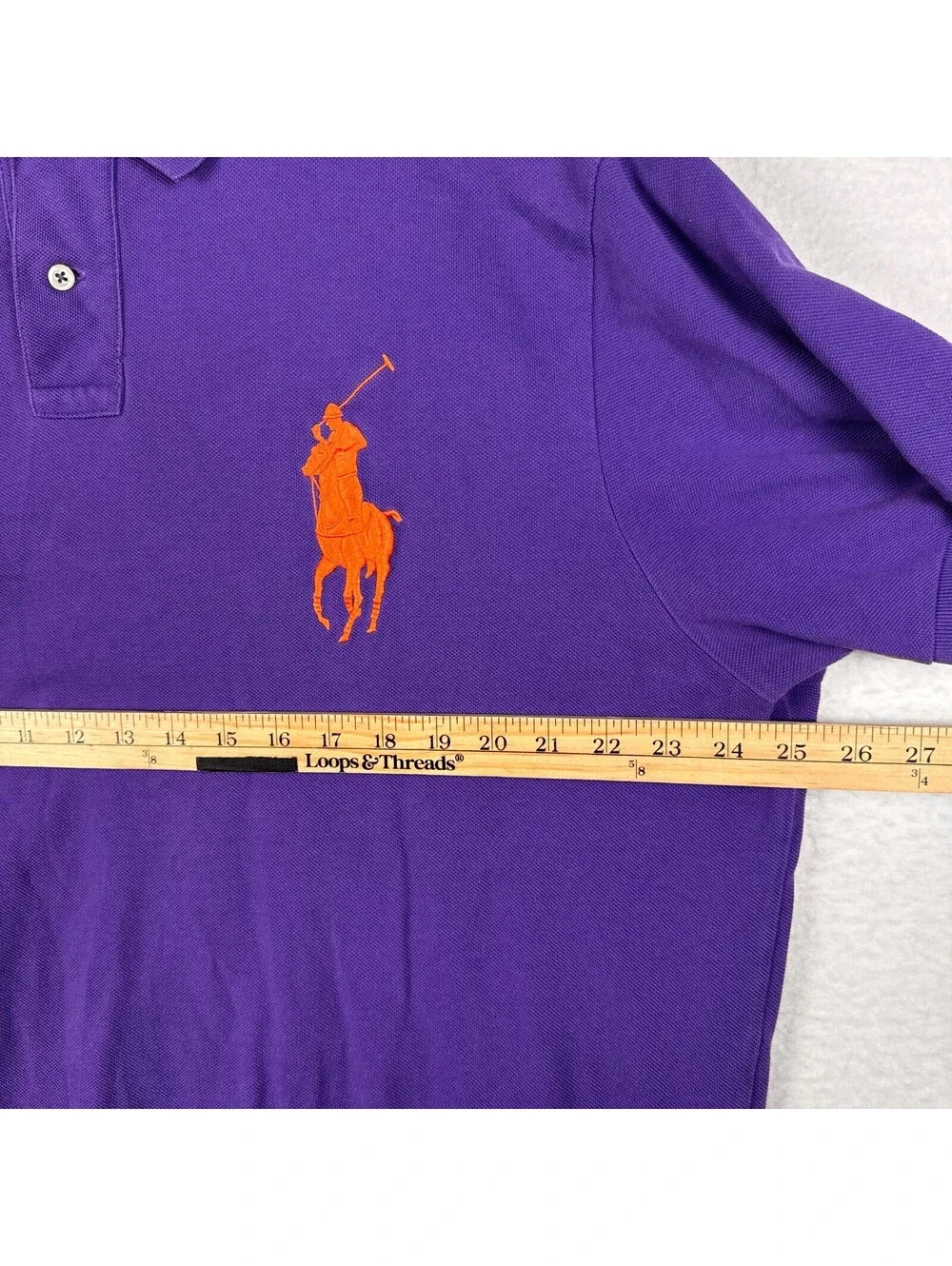 Polo Ralph Lauren Vintage Big Pony Brazil Purple Short Sleeve Shirt Size XXL 2XL